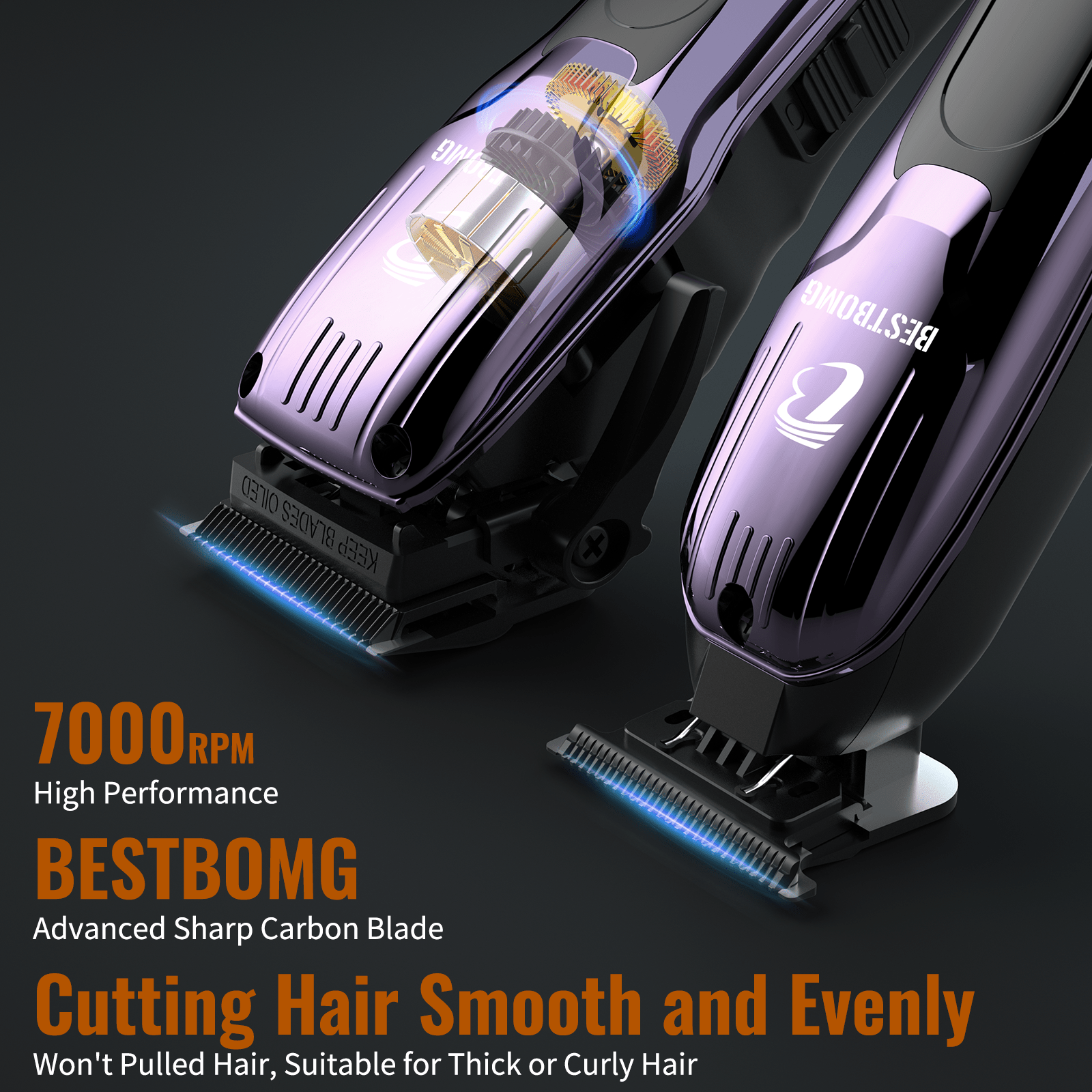 Blue Professional Hair Clippers & Beard Grooming Kit-BS-808C