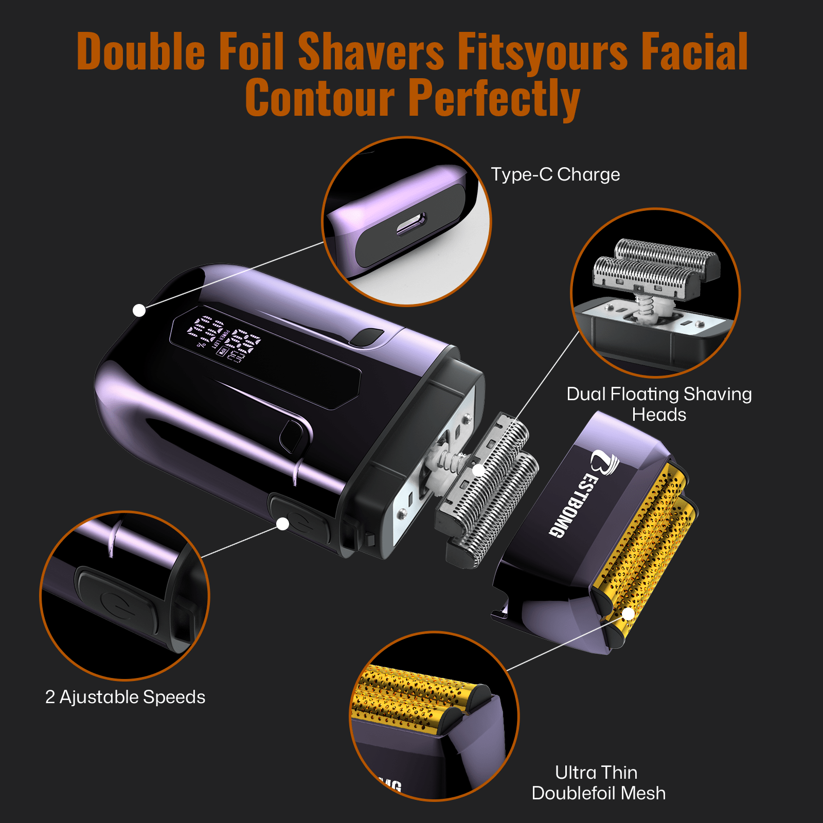 Blue Professional Hair Clippers & Beard Grooming Kit-BS-808C