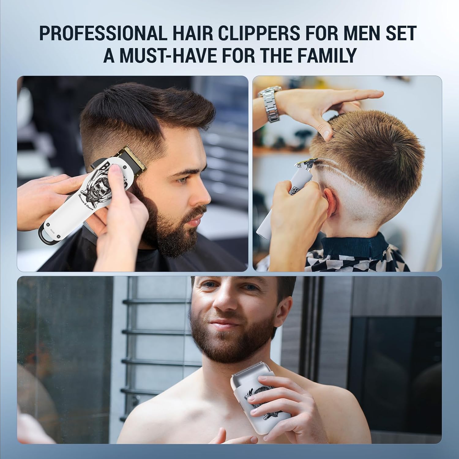 BESTBOMG Hair Clippers for Men Professional, Beard Trimmer Kits & Sets, Electric Shavers, Hair Clippers & Trimmer Ceramic T-Blade