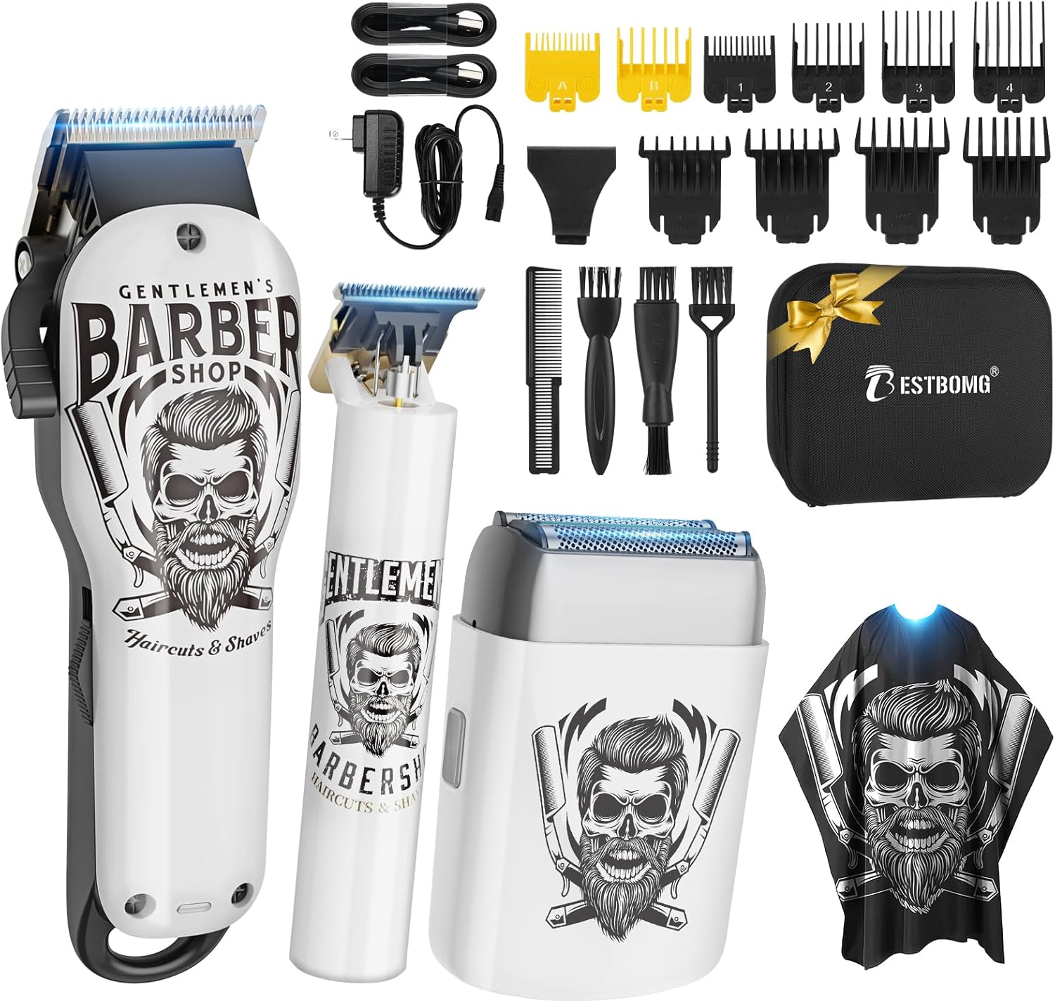 BESTBOMG Hair Clippers for Men Professional, Beard Trimmer Kits & Sets, Electric Shavers, Hair Clippers & Trimmer Ceramic T-Blade