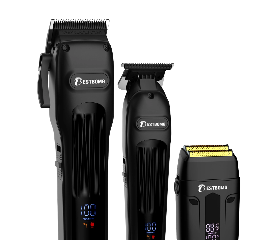 Black Professional Hair Clippers & Beard Grooming Kit-BS-808A
