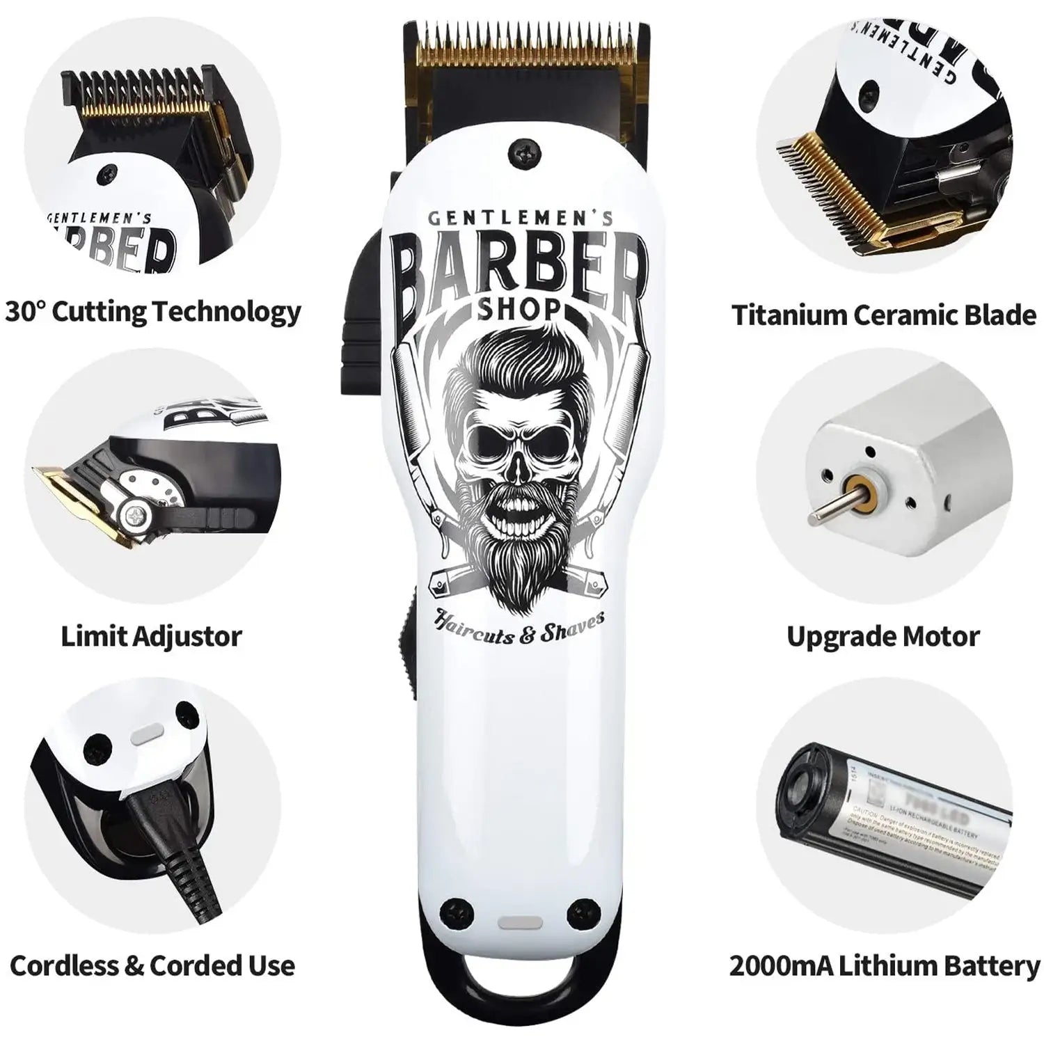 BESTBOMG-4YT-X1 2000mAh Professional Cordless Haircut