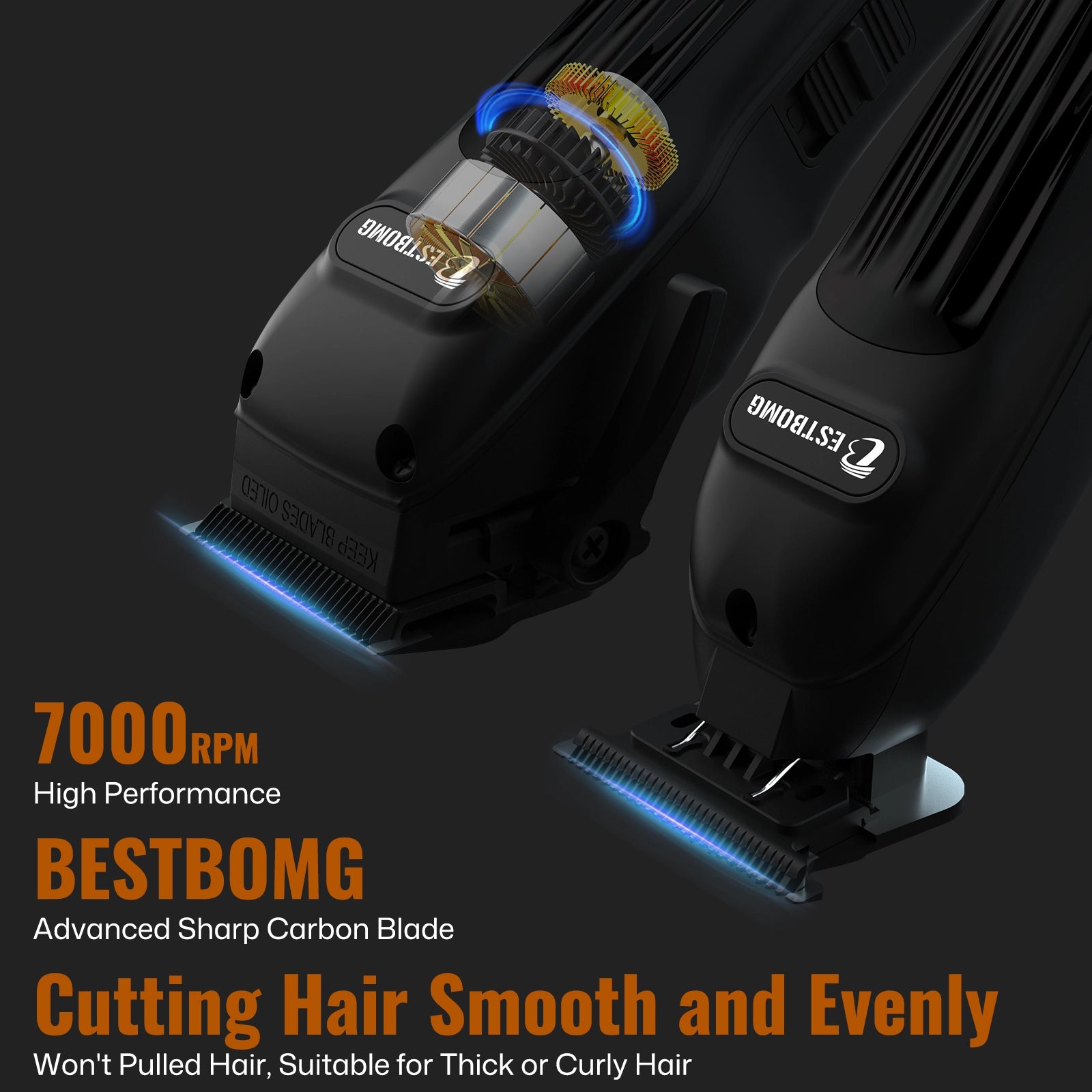 Black Professional Hair Clippers & Beard Grooming Kit-BS-808A