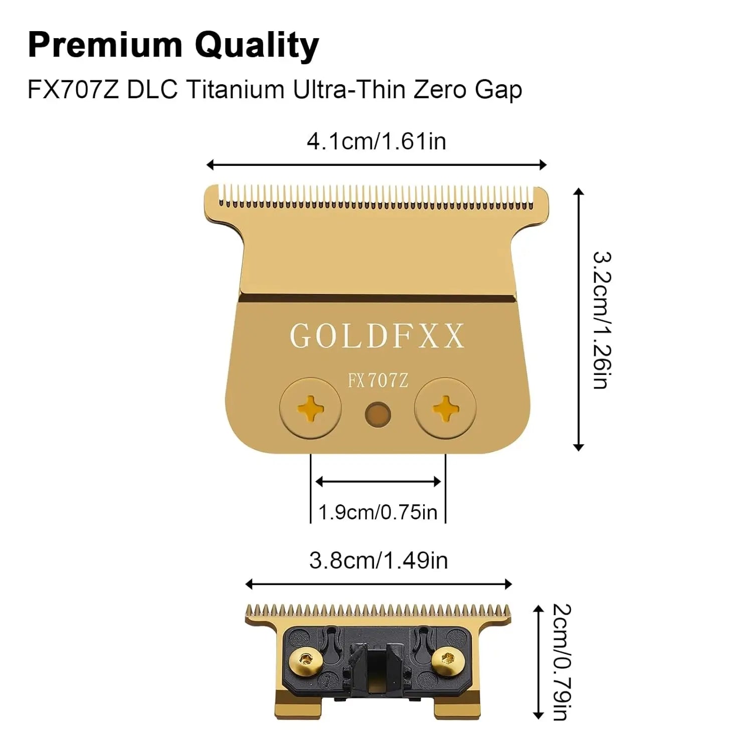 DLC Replacement Blades Compatible with BaBylissPRO Barberology Replacement Blades for Outlining Hair Trimmers (FX787) and LoPROFX Trimmers (FX726)