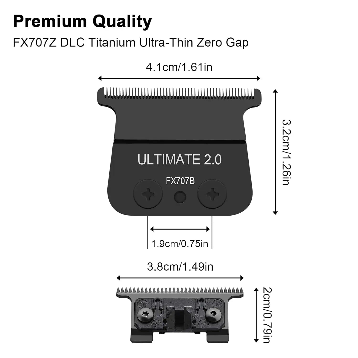 DLC Replacement Blades Compatible with BaBylissPRO Barberology Replacement Blades for Outlining Hair Trimmers (FX787) and LoPROFX Trimmers (FX726)