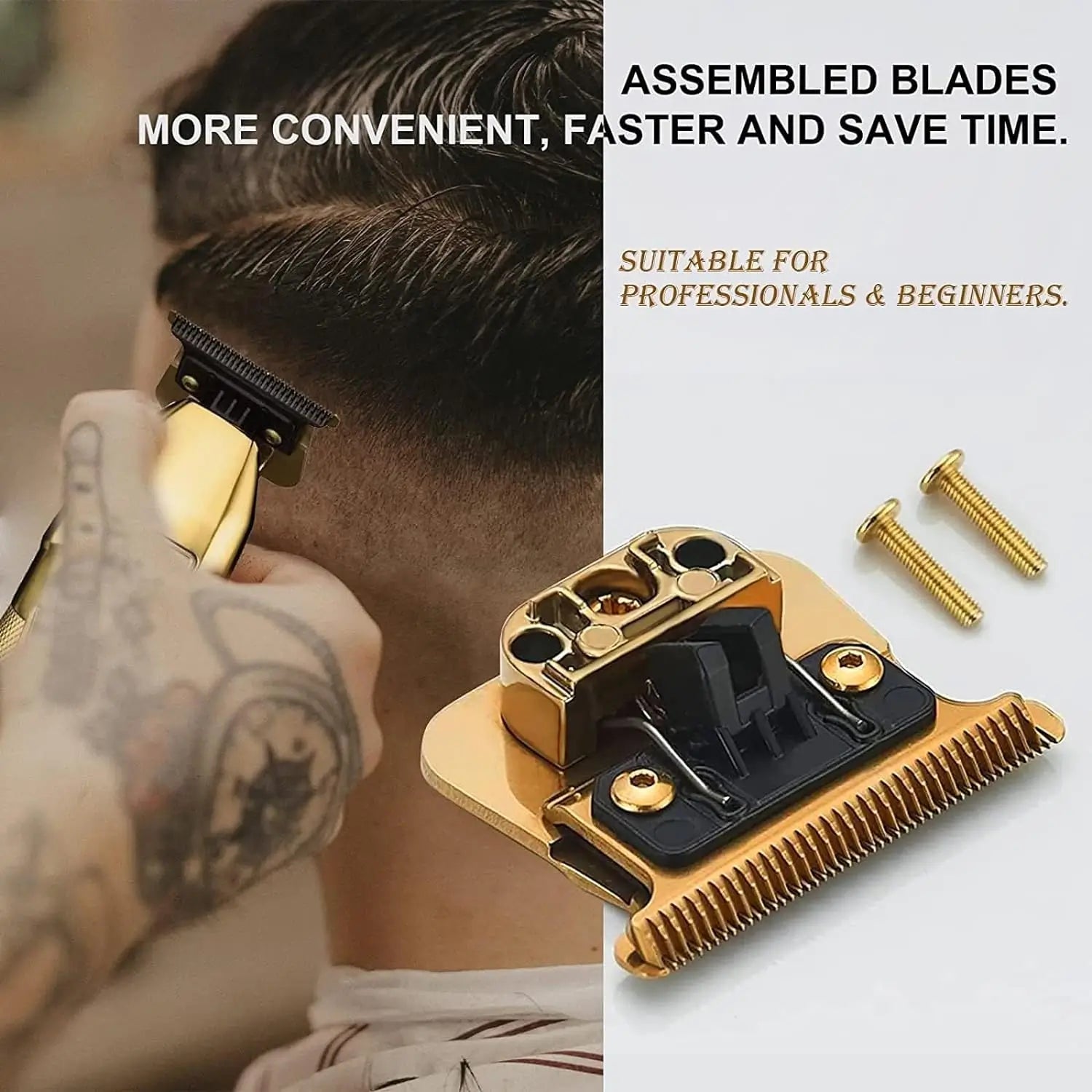 DLC Replacement Blades Compatible with BaBylissPRO Barberology Replacement Blades for Outlining Hair Trimmers (FX787) and LoPROFX Trimmers (FX726)