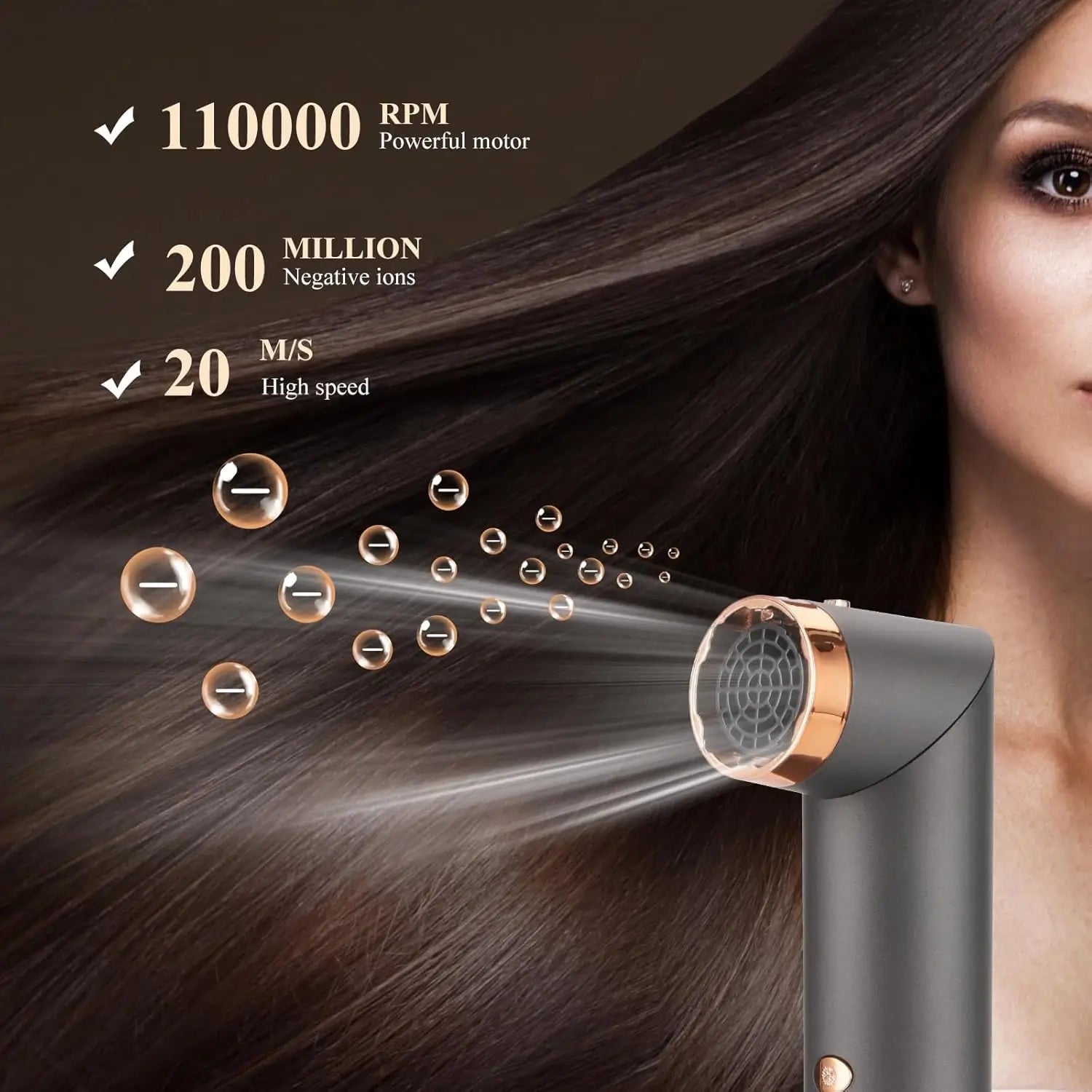 BESTBOMG Multistyler Warmluftbürste AirStyler, Glättbürste, Hot Air Styler Styling und Trockensystem, Lockenstab mit Verschiedenen Aufsätzen