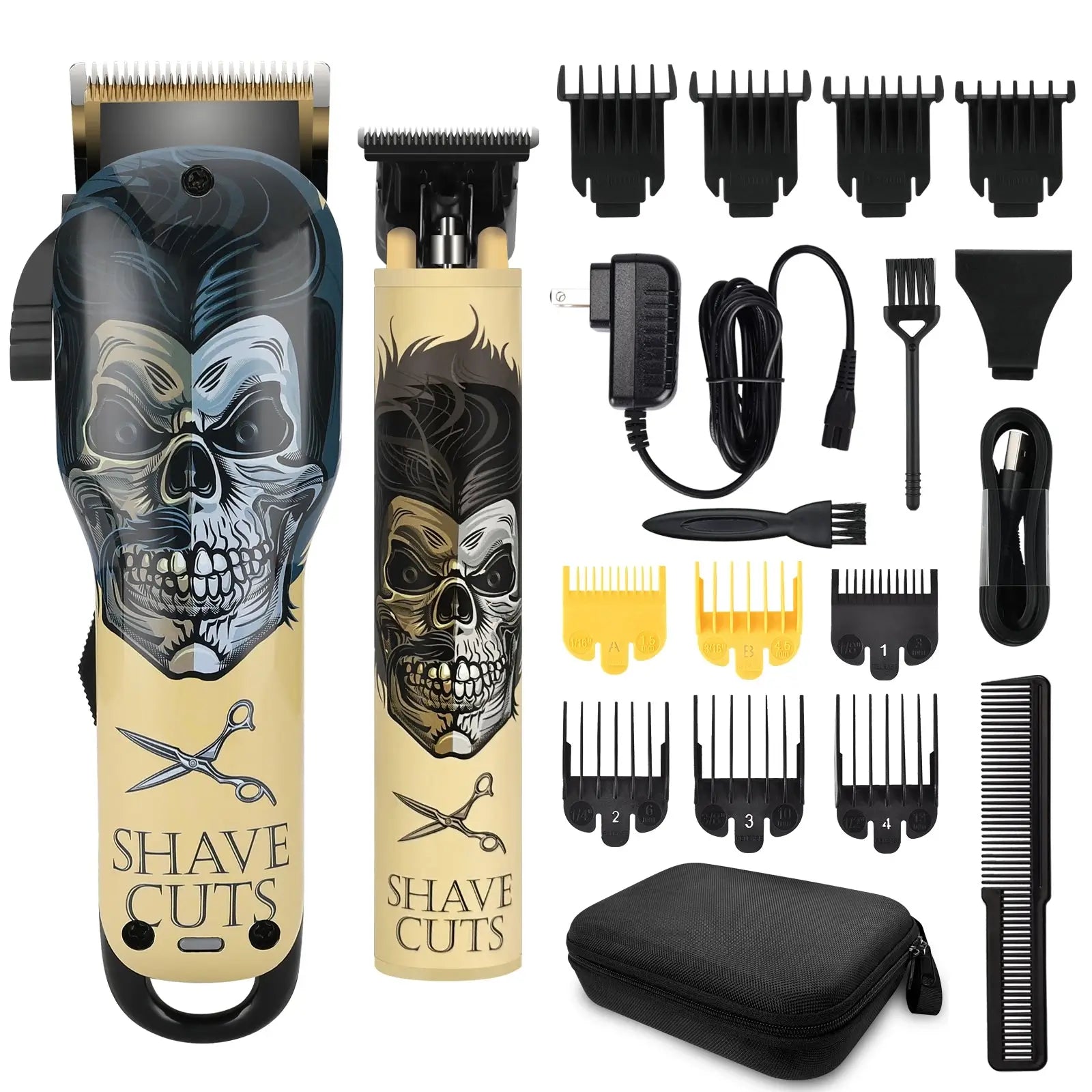 BESTBOMG-V20T 21-Piece Set Skull Hair Clipper Combo Set