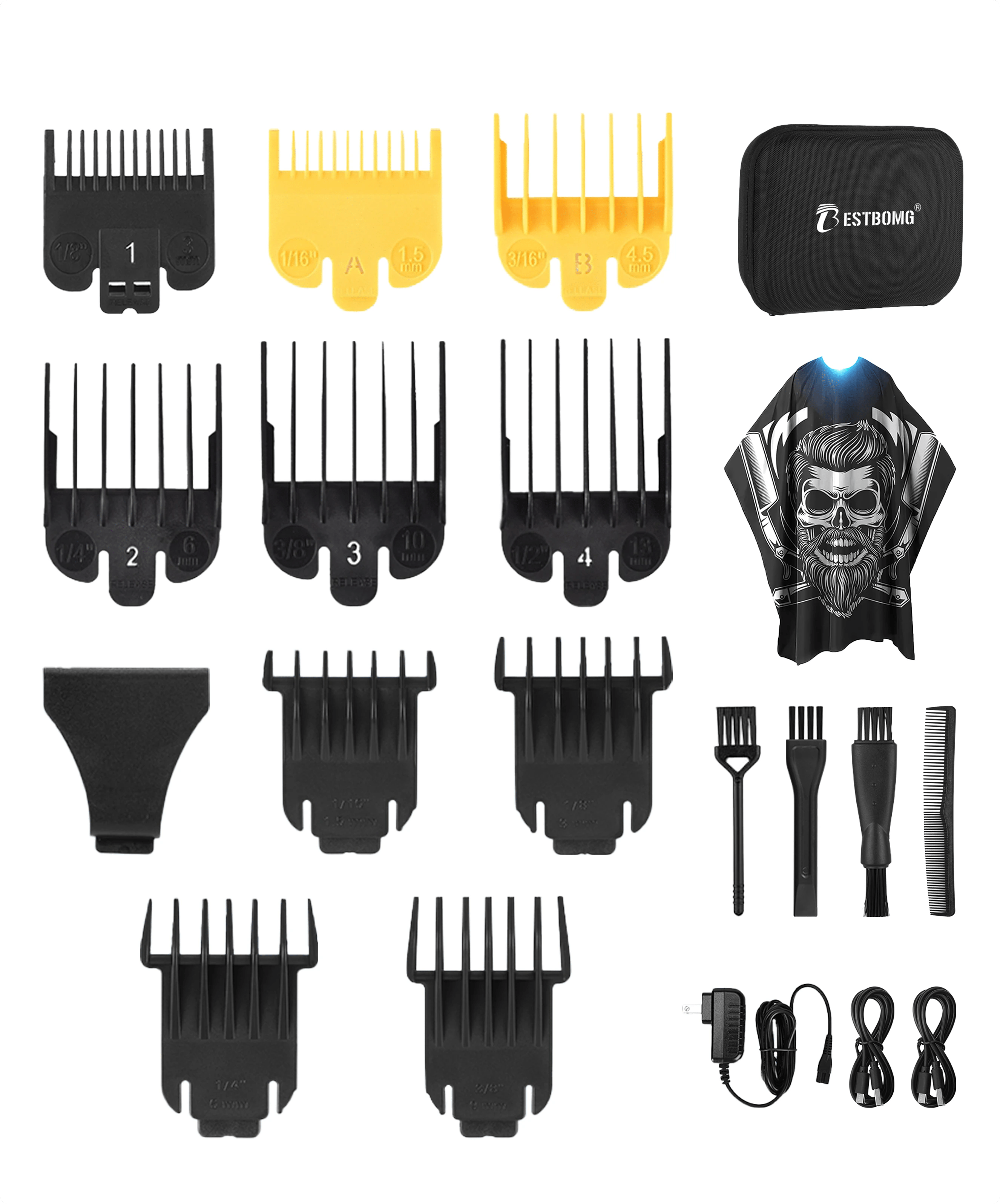 BESTBOMG Y4T9 High-Performance Hair Clippers & Beard Grooming Kit