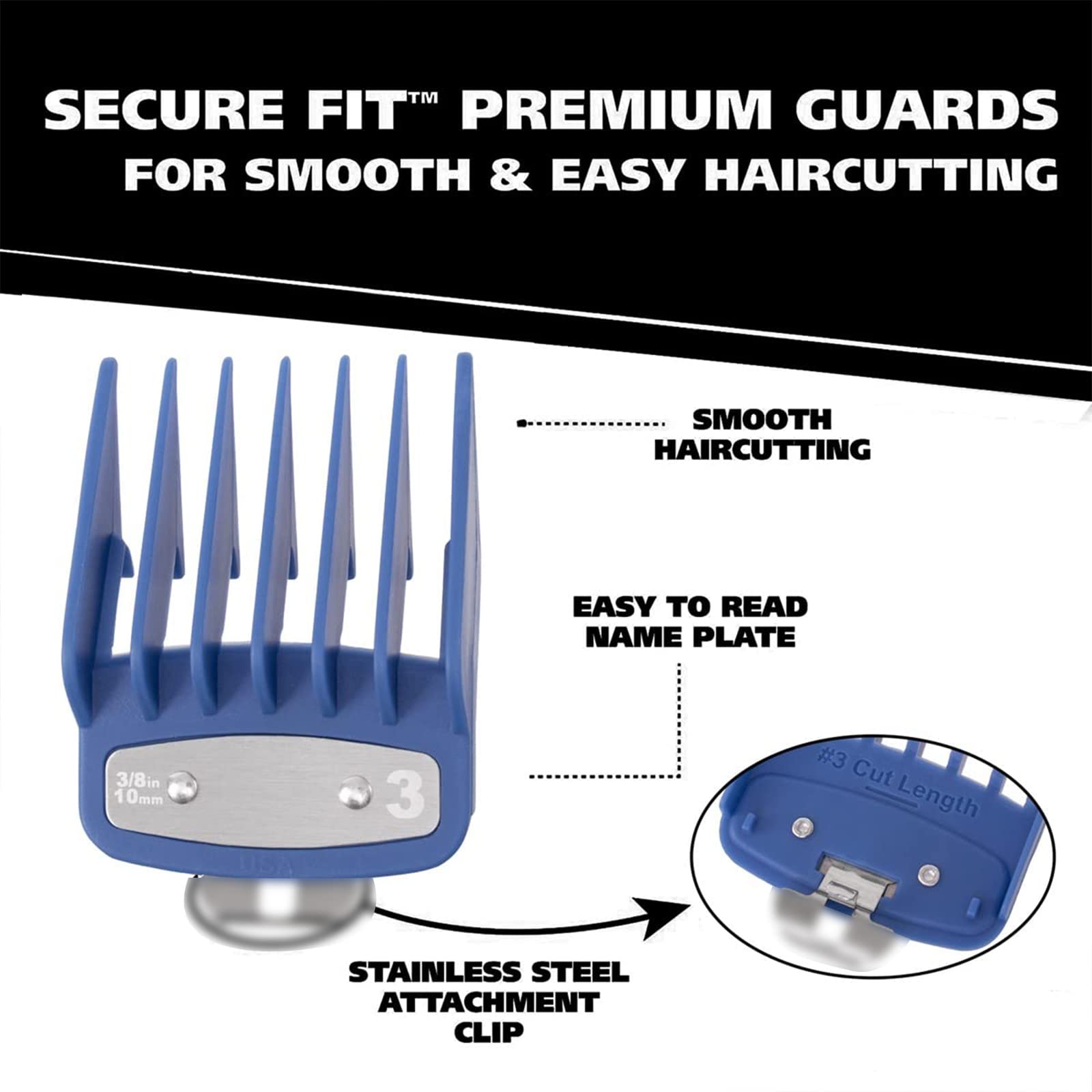 Clipper Guards Cutting Guides - Metal - 10 Pack