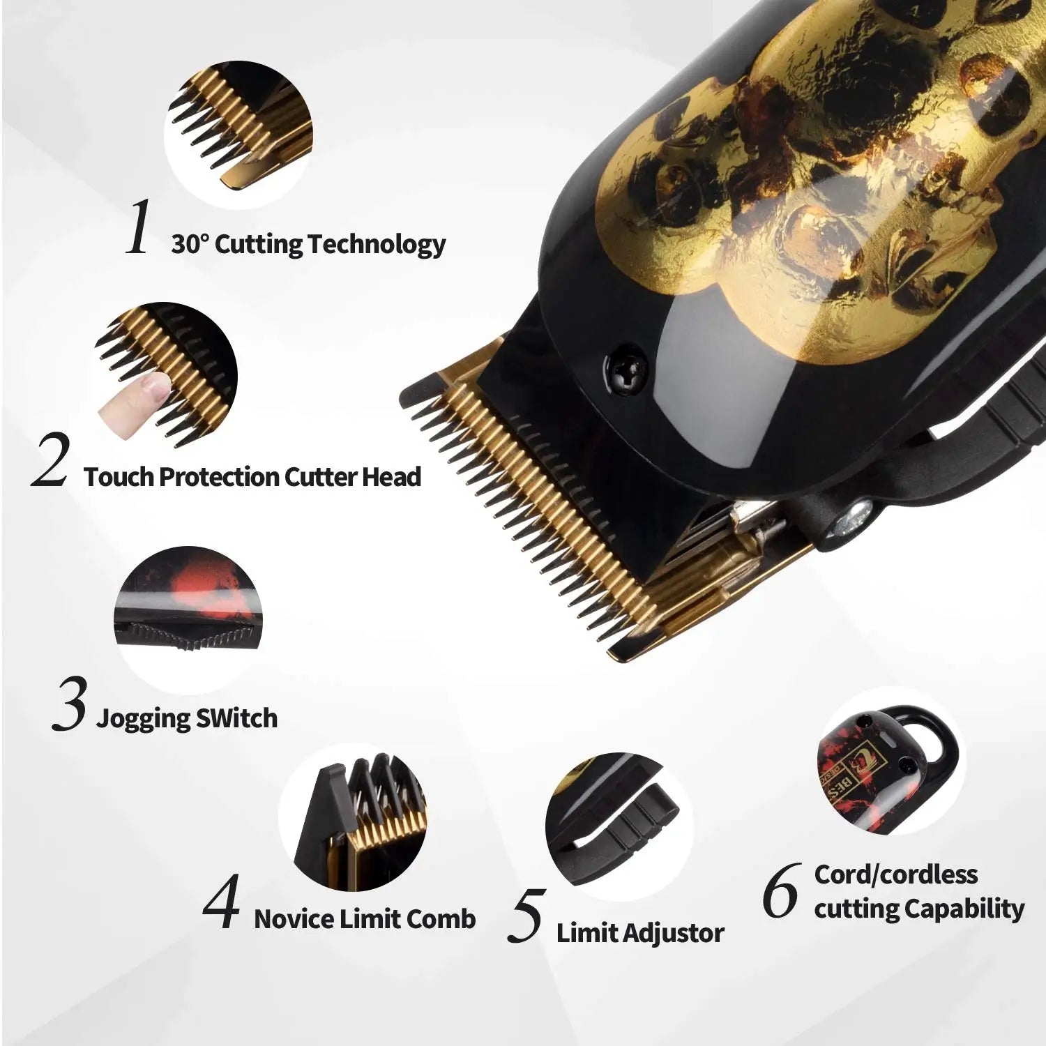 BESTBOMG-4YT-X5 2000mAh Cordless Hair Clipper