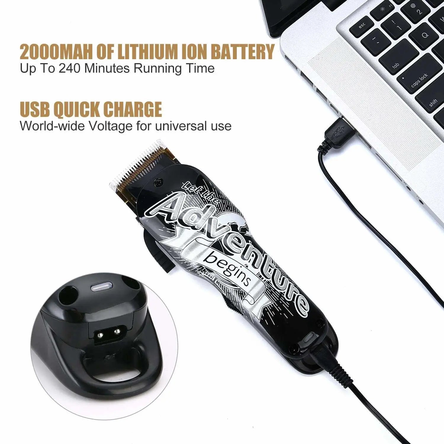 BESTBOMG-4YT-X15 2000mAh Electric Hair Cutter Machine Kit