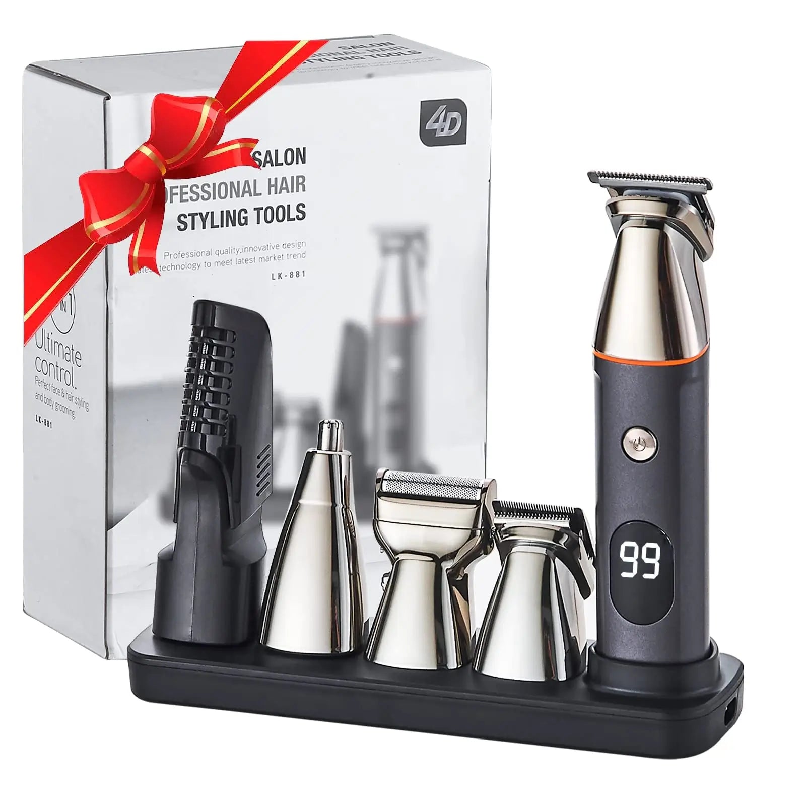 BESTBOMG-VX10 5 in 1 Men's Beard Nose Hair Clipper Set