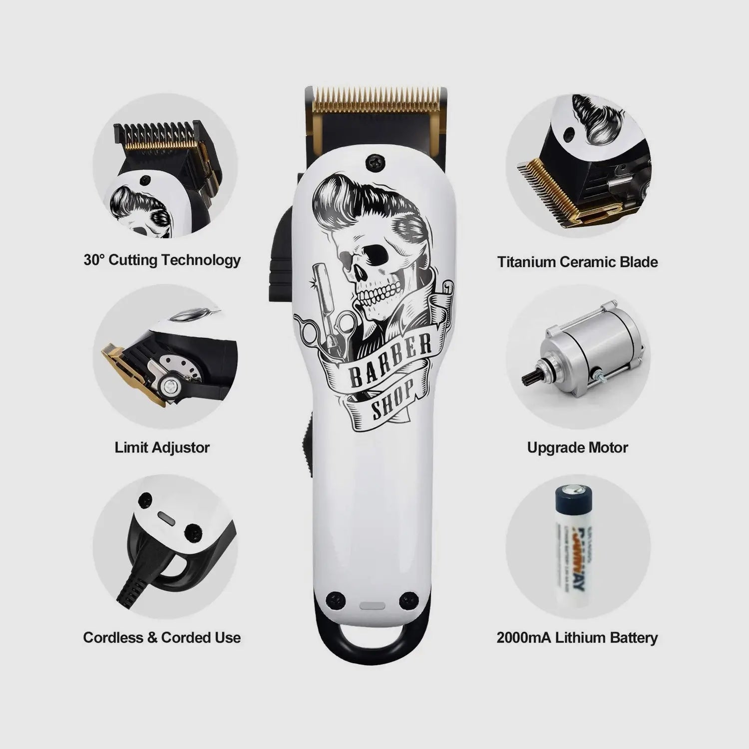 BESTBOMG-4YT-X11 2000mAh Professional Hair Cutter Machine Kit