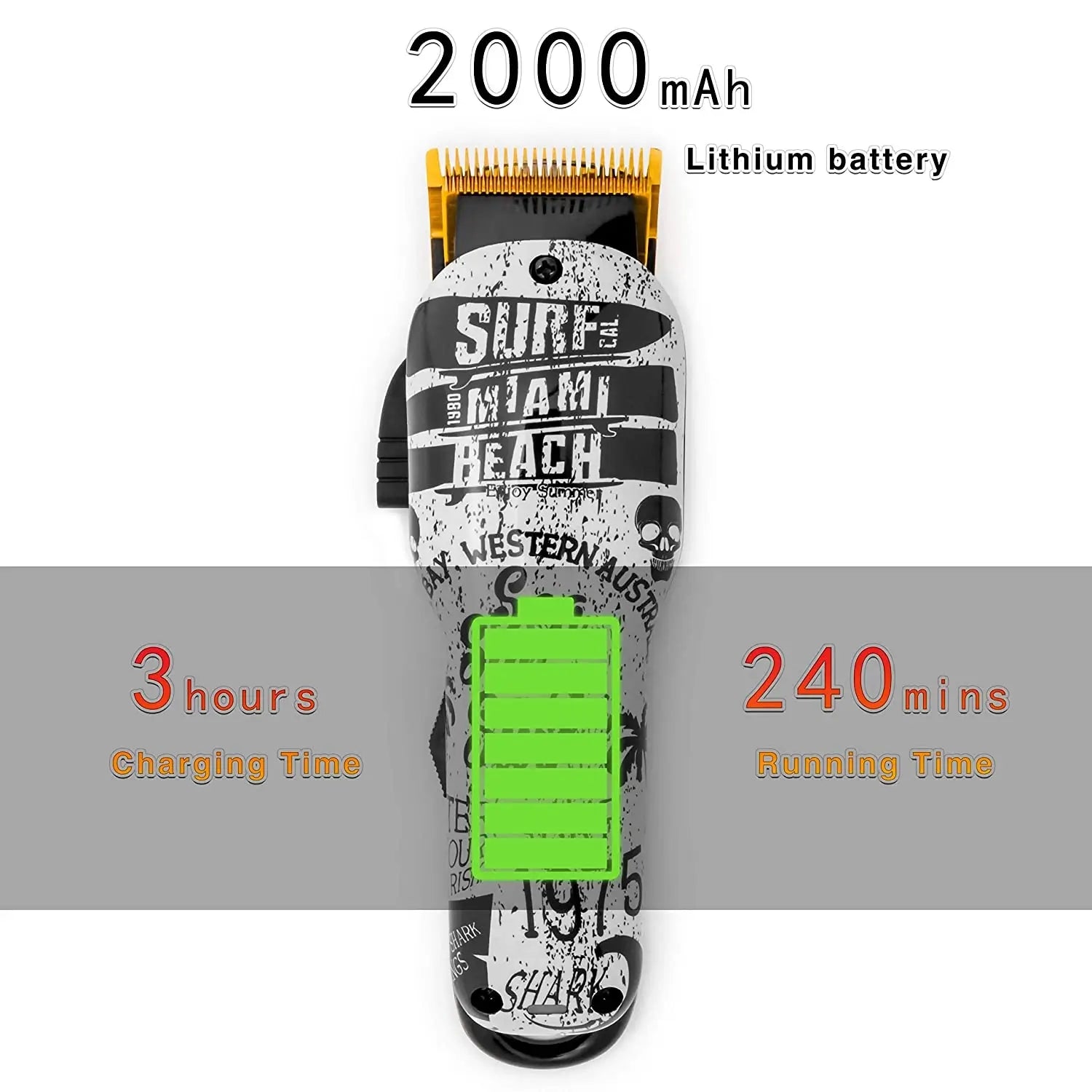 BESTBOMG-4YT-X18 2000mAh Professionelles Haarschneideset