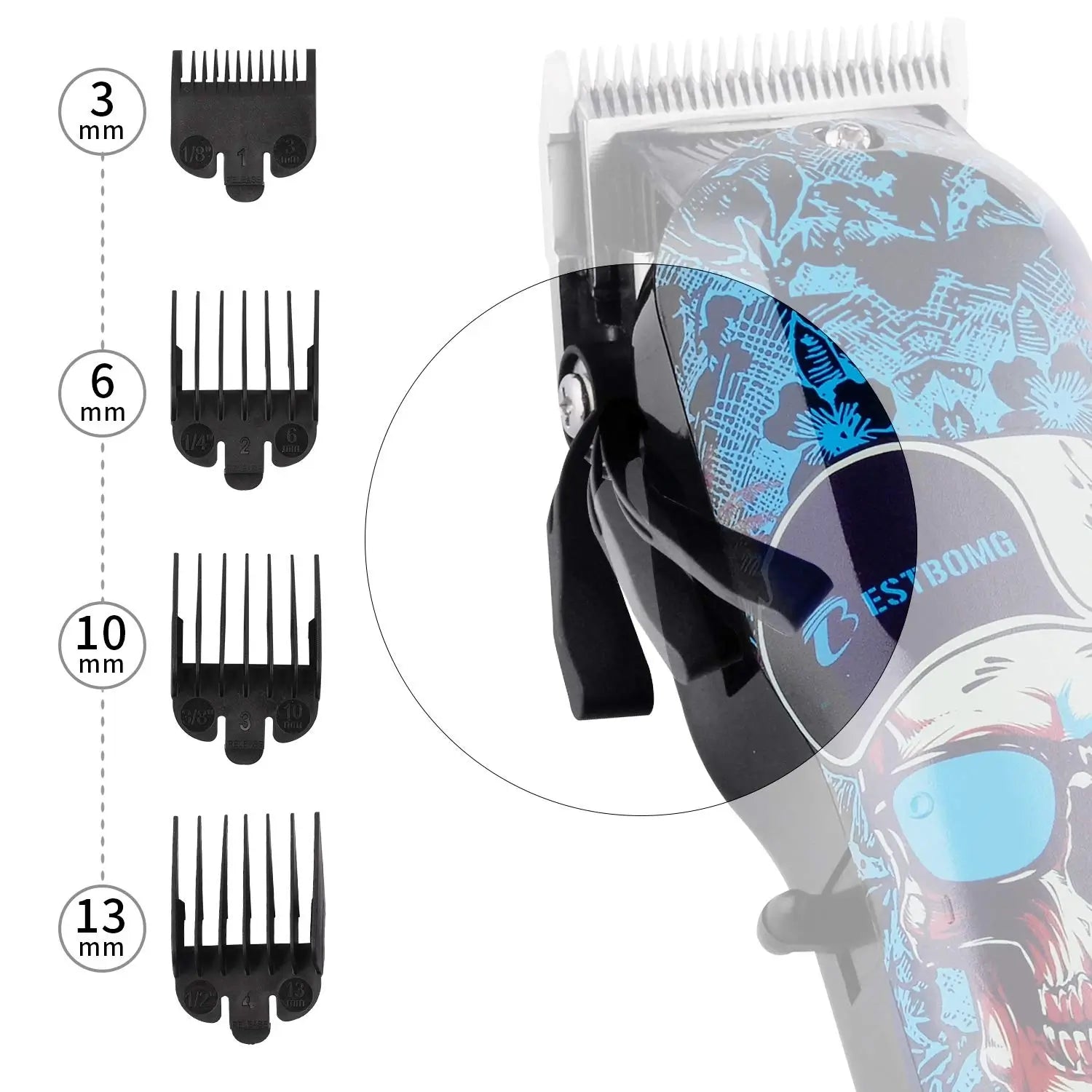 BESTBOMG-4YT-X6 2000mAh Tapered Pole Hair Clipper Set