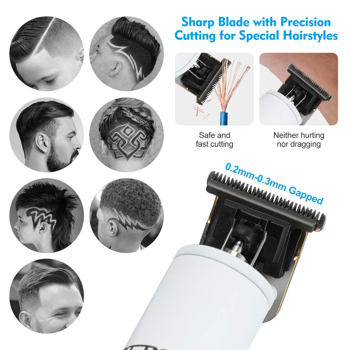 BESTBOMG-V10T 21 Piece Hair Clipper and Trimmer Ceramic-kol