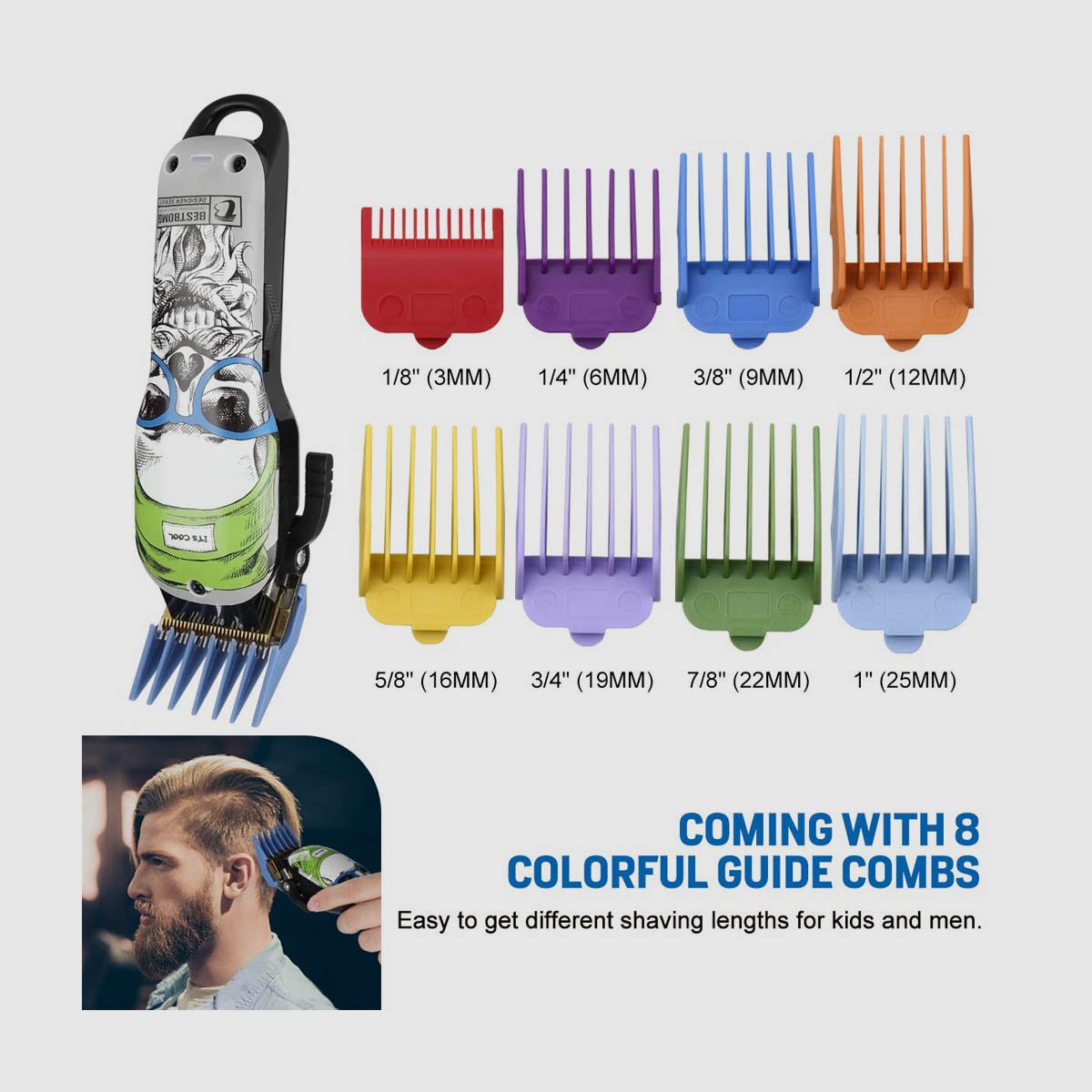 BESTBOMG-4YT-X9 2000mAh Hair Beard Trimmer Hair Cutting Kit